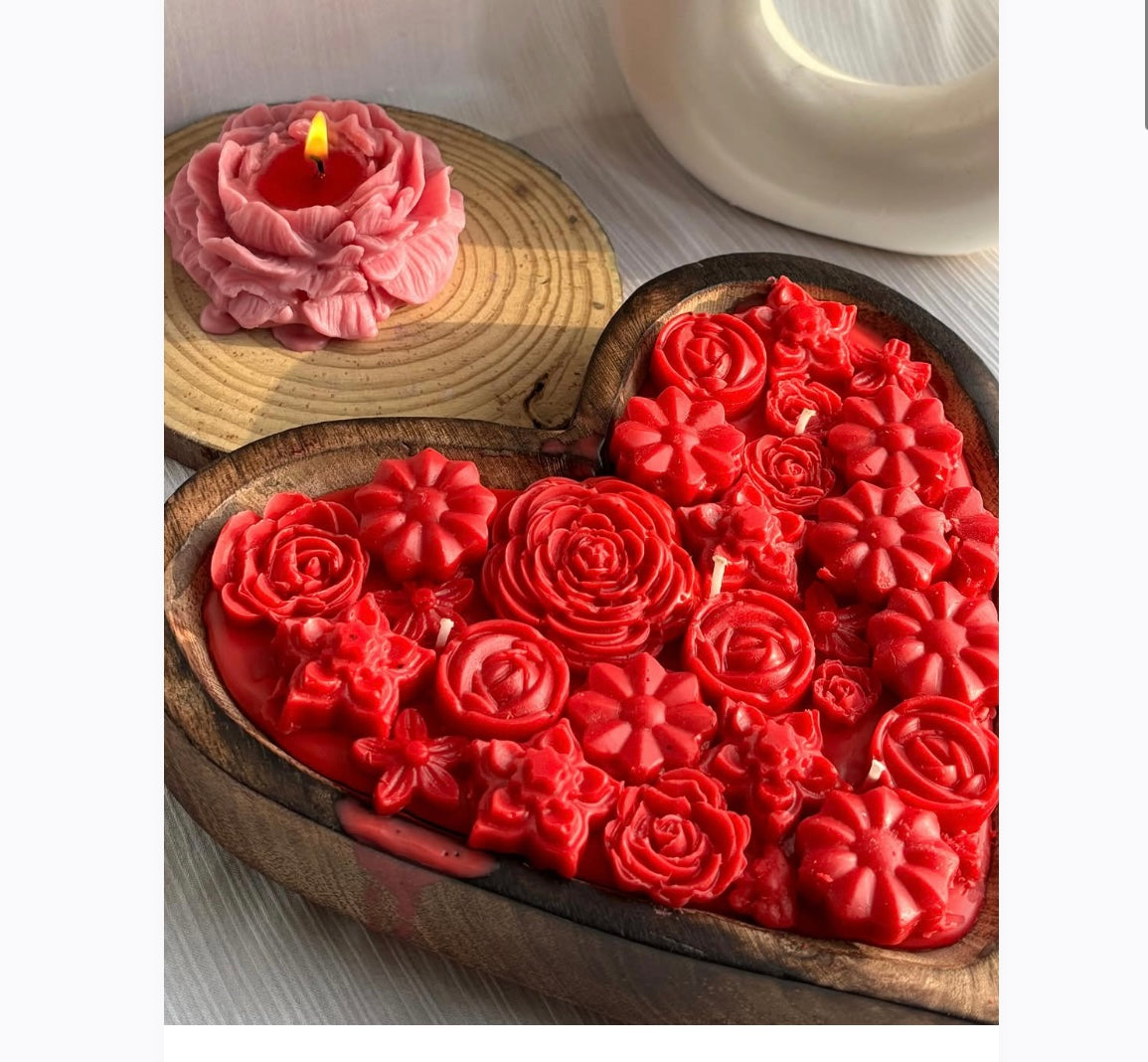 Big Wooden Heart Candle