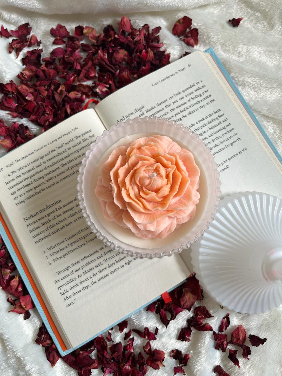 Poeny bloom jar candle